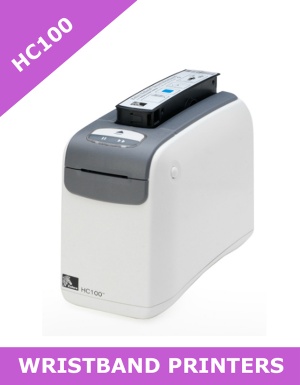 Zebra HC100 wristband printer with SERIAL, USB and ZebraNet 10/100 Printserver (HC100-300E-1100)