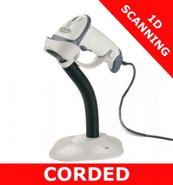 Zebra LS2208 scanner / WHITE / Serial kit / stand (LS2208-1AZR0100ER)