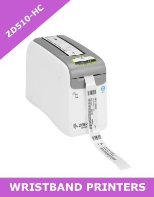 Zebra ZD510-HC wristband printer with USB, Ethernet,  802.11, Bluetooth (ZD51013-D0EB02FZ)