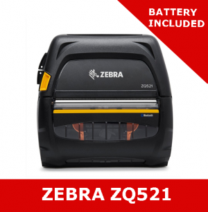 Zebra ZQ521 direct thermal mobile printer / Dual 802.11ac/ Bluetooth 4.1/  linerless/ includes stnd battery, EMEA certs (ZQ52-BUW100E-00)