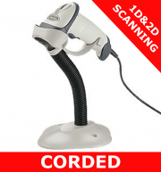 Zebra DS4308 1D/2D imager / WHITE / Serial corded kit with stand (DS4308-DL6R0110SGN)