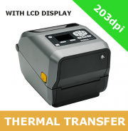 Zebra ZD620t 203dpi thermal transfer printer with BTLE, USB, USB Host, Serial and Ethernet - with LCD display (ZD62142-T0EF00EZ)