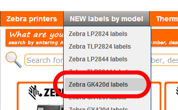 Labels for Zebra GK420d printers