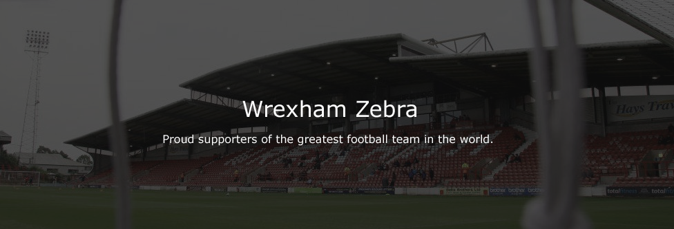 Image showing Wrexham FC ground with writing on stating Wrexham Zebra