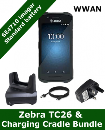 Zebra TC26 /  SE4710 scanner / Standard Battery / With Charging Cradle Bundle (TC26-CRADLE-BUNDLE)