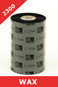 Zebra 2300 wax thermal transfer ribbons - 102mm x 450m (02300BK10245)
