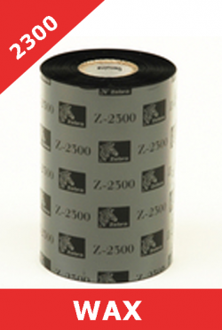 Zebra 2300 wax  thermal transfer ribbons - 110mm x 300m (02300BK11030)