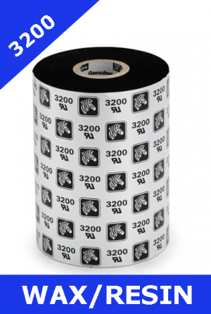 Zebra 3200 wax / resin thermal transfer ribbons - 110mm x 300m (03200BK11030)