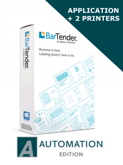 BarTender 2022 Automation Edition - Application License + 2 Printer Licenses (BTA-2-3YR) - ELECTRONIC DELIVERY - comes with three years of standard maintenance and support