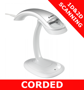 Zebra DS4800 1D/2D imager / WHITE / USB corded with stand (DS4801-SRWU0000SGE)
