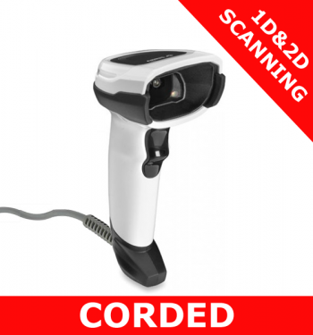 Zebra DS8108 1D/2D imager / WHITE / USB corded without stand (DS8108-SR6U2100AZW)