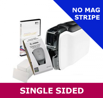 Zebra ZC100 card printer bundle with USB interface incl. Card Studio 2.0, 200 PVC Cards & YMCKO Ribbon (ZC11-0000Q00EM00)