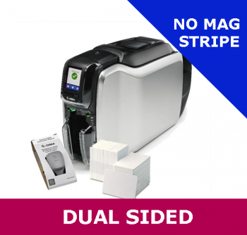 Zebra ZC300 dual sided card printer bundle - with USB & ETHERNET interfaces  incl. Card Studio 2.0, 200 PVC Cards & YMCKO Ribbon (ZC32-000CQ00EM00)