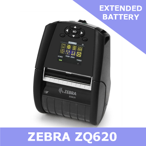 Zebra ZQ620 direct thermal mobile printer / Extended battery / Dual 802.11AC and Bluetooth 4.1 (ZQ62-AUWAEC1-00)