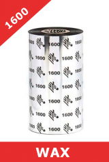 Zebra 1600 wax thermal transfer ribbons - 156mm x 450m (01600BK15645)