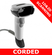 Zebra DS4308 1D/2D imager / WHITE / USB corded without stand (DS4308-SR6U2100AZW)
