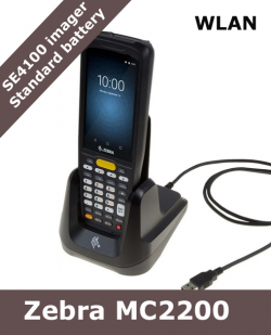Zebra MC2200 KIT / SE4100 scanner / NO camera / standard battery - includes charging and communication cradle (KT-MC220J-2A3S2RW)