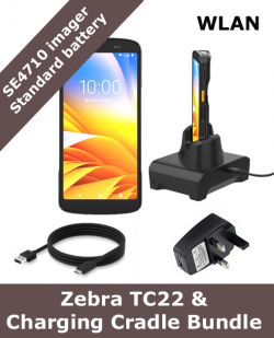 Zebra TC22 / SE4710 scanner / standard battery / With Cradle Bundle (TC22-CRADLE-BUNDLE)