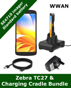 Zebra TC27 / SE4710 scanner / standard battery / With Cradle Bundle (TC27-CRADLE-BUNDLE)
