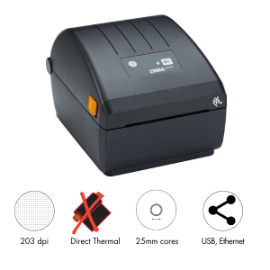 Zebra ZD230 direct thermal and thermal transfer budget desktop printers