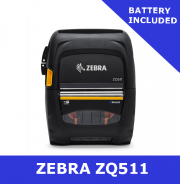 Zebra ZQ511 direct thermal mobile printer / Bluetooth 4.1,  linerless, includes stnd battery, EMEA certs (ZQ51-BUE100E-00)