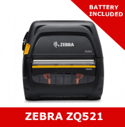 Zebra ZQ521 direct thermal mobile printer / Bluetooth 4.1/ includes stnd battery, EMEA certs (ZQ52-BUE000E-00)